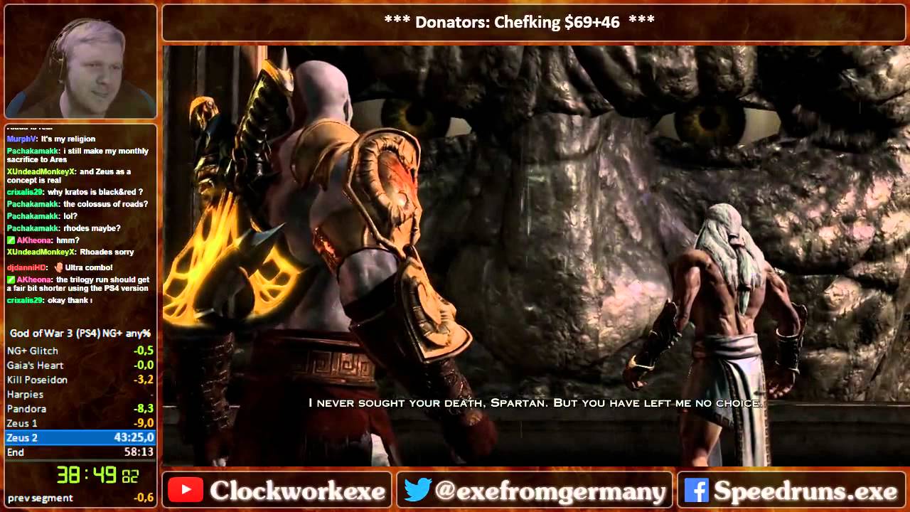 God of War 3 Remastered any% NG+ Speedrun World Record [57:58] by exe