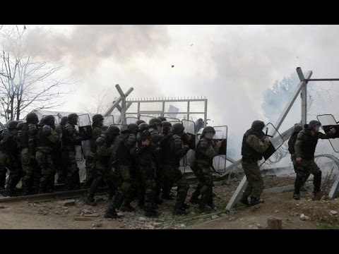 Tear Gas Fired As Migrants Seek To Enter Macedonia From Greece